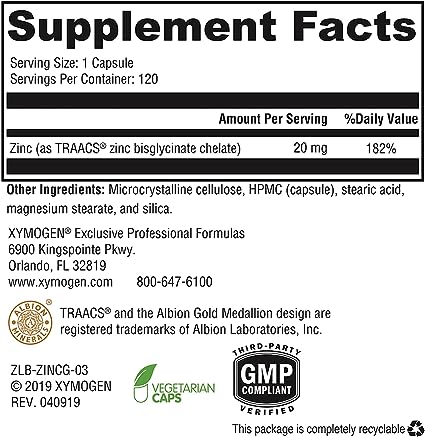 Zinc Glycinate 120 Capsules